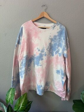 Original Use Pastel Pink & Light Blue Tie-Dye Crewneck 100% cotton size XXL